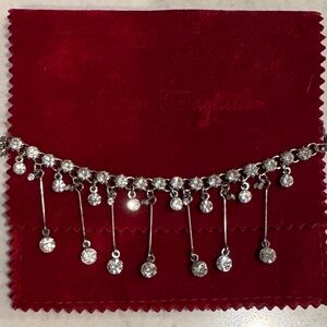 Silver Crystal Drop Necklace